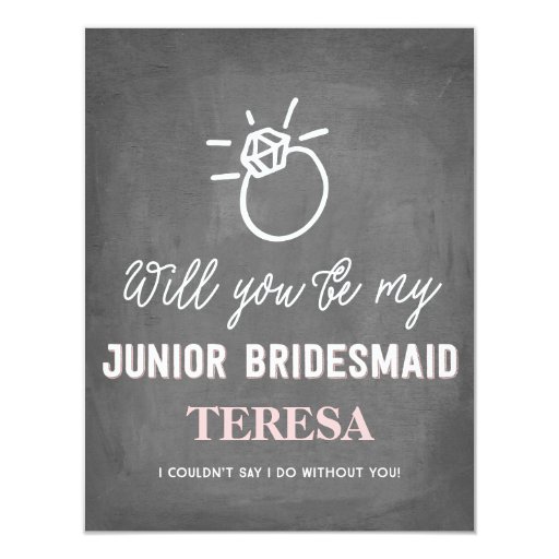 Will You Be My Junior Bridesmaid Bridesmaid Card Zazzle
