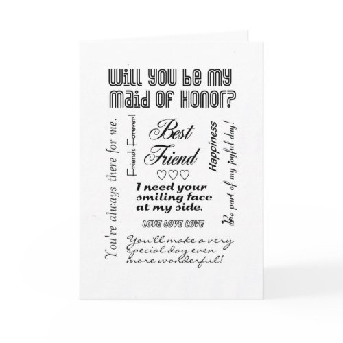 Will You Be My Maid of Honor, Best Friend? card