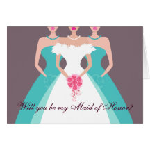 Will you be my Maid of Honor? Bridal Party (pool) Card
