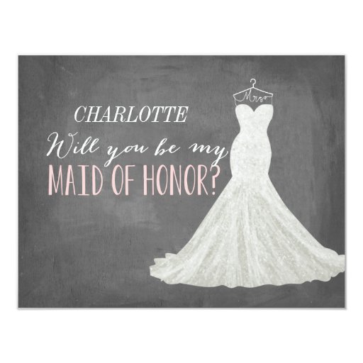 Will You Be My Maid Of Honor Bridesmaid Card Zazzle