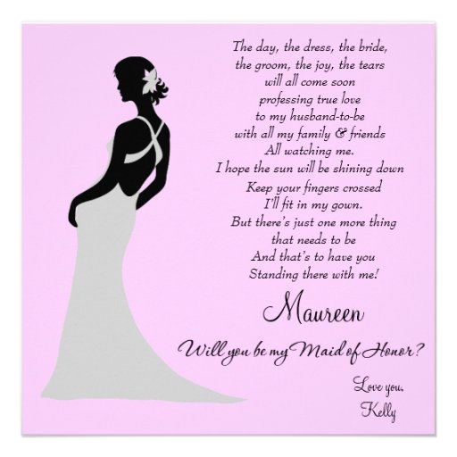 Will you be my Maid of Honor? Card
