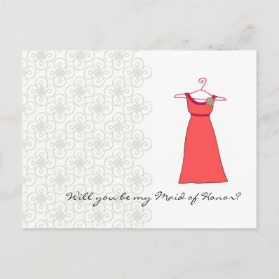 Will you be my Maid of Honor? Customizable Postcard