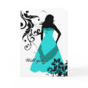 will you be my maid of honor? : elegant silhouette cards