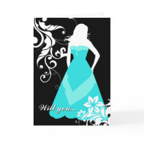 will you be my maid of honor? : elegant silhouette cards