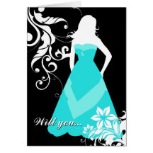 will you be my maid of honor? : elegant silhouette greeting card