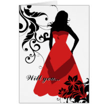will you be my maid of honor? : elegant silhouette cards