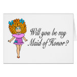 Will You Be My Maid Of Honor (Girl) Card