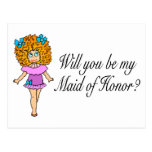 Will You Be My Maid Of Honor (Girl) Postcards