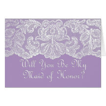 will you be my maid of honor? purple card