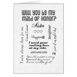 Will You Be My Maid of Honor, Sister? Cards
