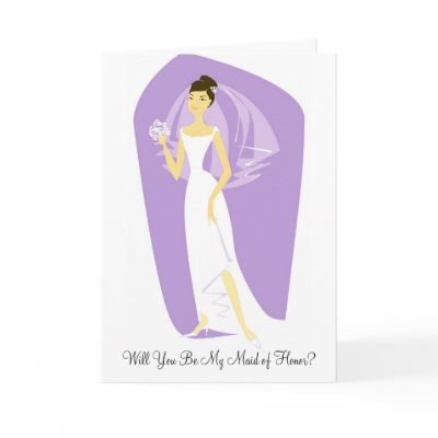 Will You Be My Maid of Honor? Wedding Invitations Greeting Cards