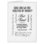 Will You Be My Matron of Honor, Best Friend? Greeting Card