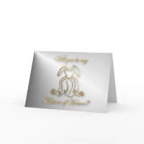 Will you be my Matron Of Honor? Wedding Request Cards