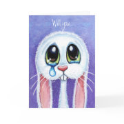 Will you be my Valentine - Sad Bunny Rabbit Card card