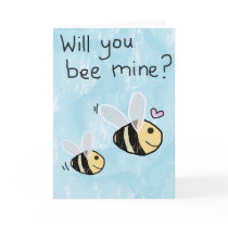 Will You Bee Mine - Valentines Day Card / Love You