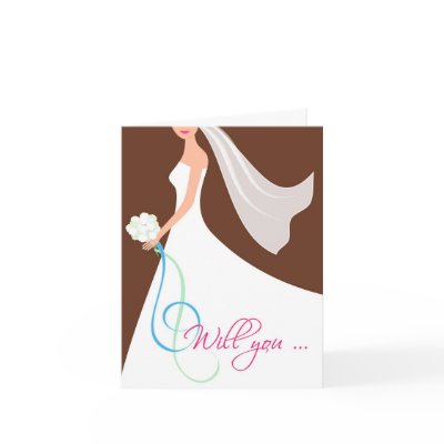 Will You? Cutstom Bridesmaid Card - Chocolate