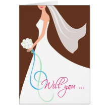 Will You? Cutstom Bridesmaid Card  - Chocolate