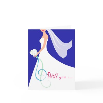 Will You? Cutstom Bridesmaid Card - True Blue