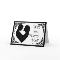 Will you marry me black and white cameo card by moonlake Will you marry me black and white cameo card