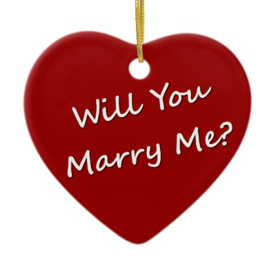 Will You Marry Me? Marriage Proposal Engagement Christmas Tree Ornament
