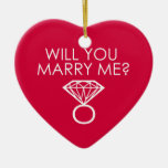 Will You Marry Me? Proposal Diamond Ring Christmas Tree Ornament