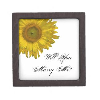 Will You Marry Me Sunflower Engagement Ring Box