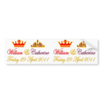 William and Catherine Royal Wedding Bumper Stickers