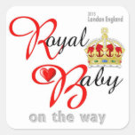 William and Kate Royal Baby on the way Square Sticker