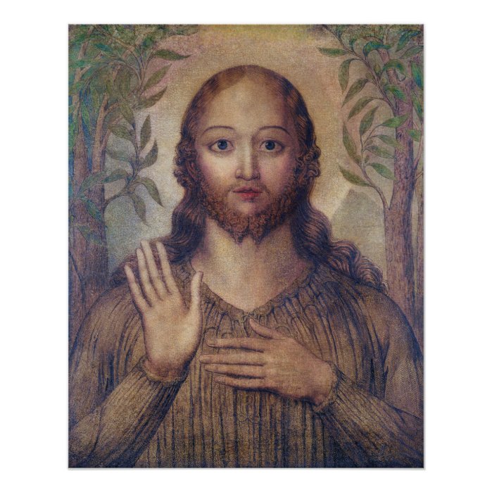 William Blake Christ blessing The saviour CC0066 Poster