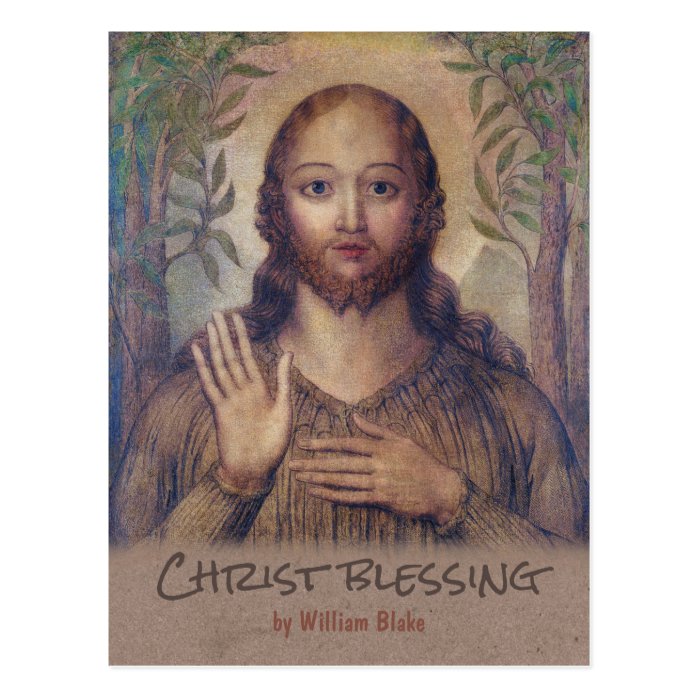 William Blake Christ blessing The saviour CC0071 Postcard