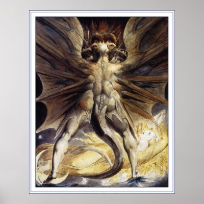 william blake red dragon. William Blake Poster Print: