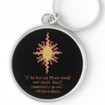 William Blake Sun Moon Confidence Quote Keychain