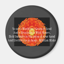 William Blake "World in a Grain of Sand" quote Magnets