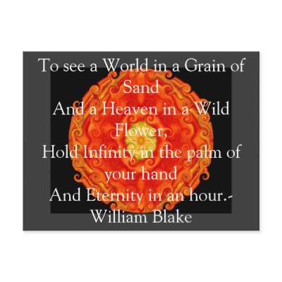 William Blake "World in a Grain of Sand" quote Postcard by spiritcircle