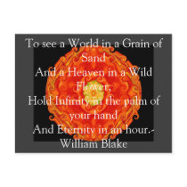 William Blake "World in a Grain of Sand" quote postcards