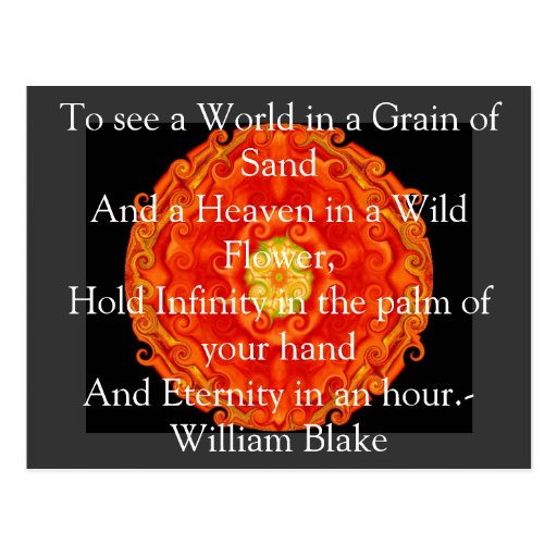 William Blake "World in a Grain of Sand" quote Postcard