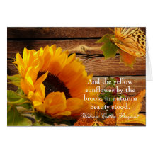 William Cullen Bryant Quote Card Fall Sunflower