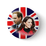 William &amp; Kate British Flag Button