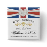 William & Kate Wedding Souvenir Pins buttons