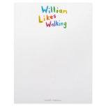 William Likes Walking fun word art for Bill Customized Letterhead