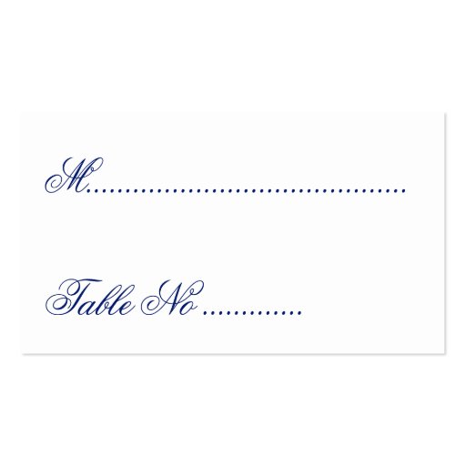 William Morris Blue Leaves Reception Seating Card Business Card Templates (back side)