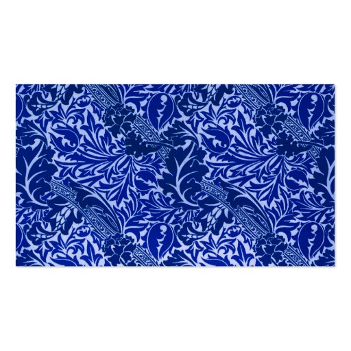 William Morris Blue Leaves Reception Seating Card Business Card Templates (front side)