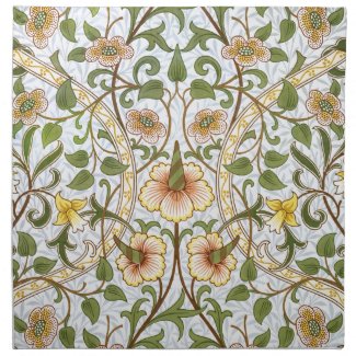 William Morris Daffodil Floral Pattern Napkin Set mojo_napkin