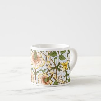 William Morris Daffodil Pattern Espresso Mugs
