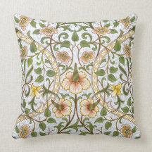 William Morris Daffodil Pattern Throw Pillow