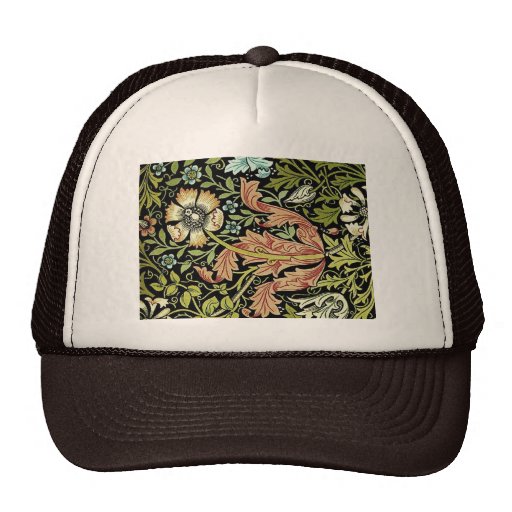 William Morris Flower design Mesh Hats