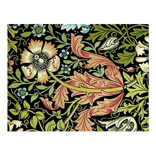 William Morris Flower design Postcards
