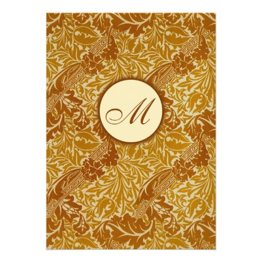 William Morris Gold Leaves Wedding Invitation
