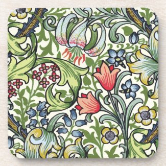 William Morris Golden Lily Floral Chintz Pattern Drink Coaster