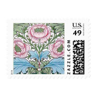 William Morris Myrtle Chintz Roses Postage Stamps